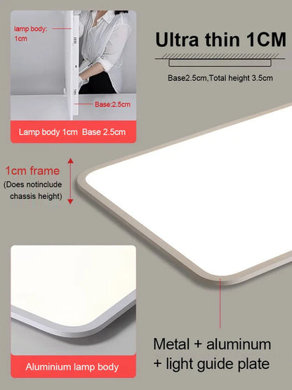 DecorBites™ LED Ceiling Light: Nordic Style Ultra Thin Square Lamp for Living Room and Bedroom