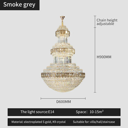 DecorBites™ Crystal Chandelier: Luxury Lighting for Villa, Hotel, Office & Exhibitions