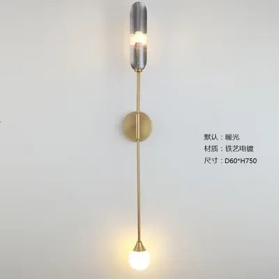 DecorBites™ Golden Inclined Tube Wall Lamp for Modern Luxury Decor in Living Room