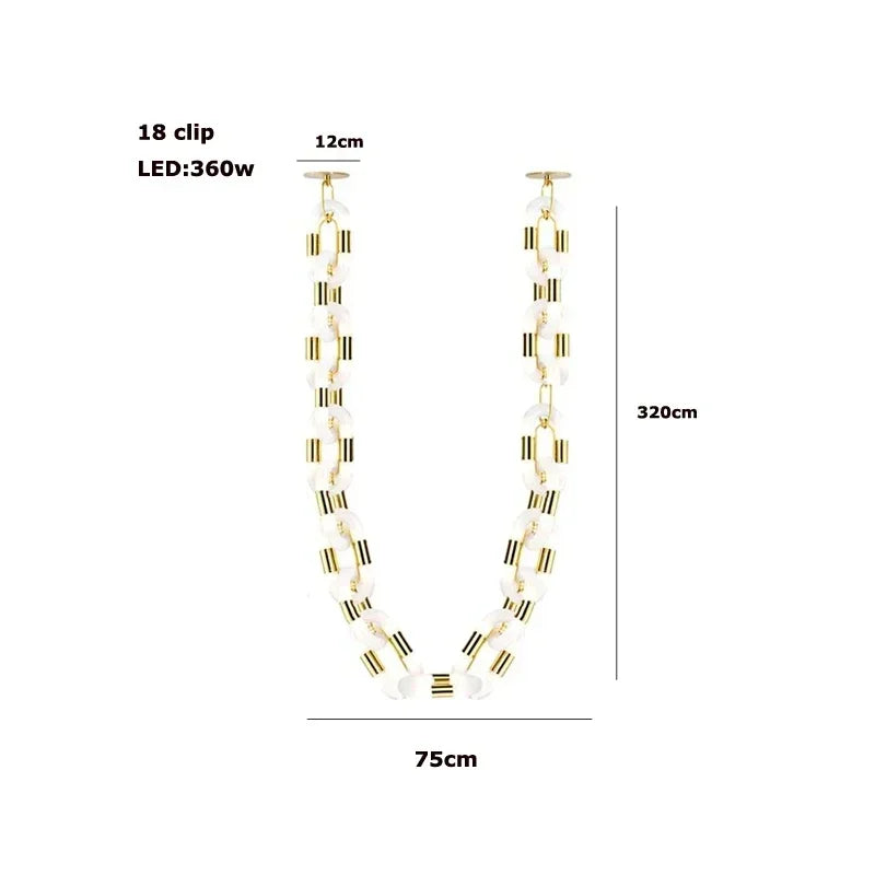 DecorBites™ Crystal Gold Chain Chandelier Ceiling Lamp for Home Décor