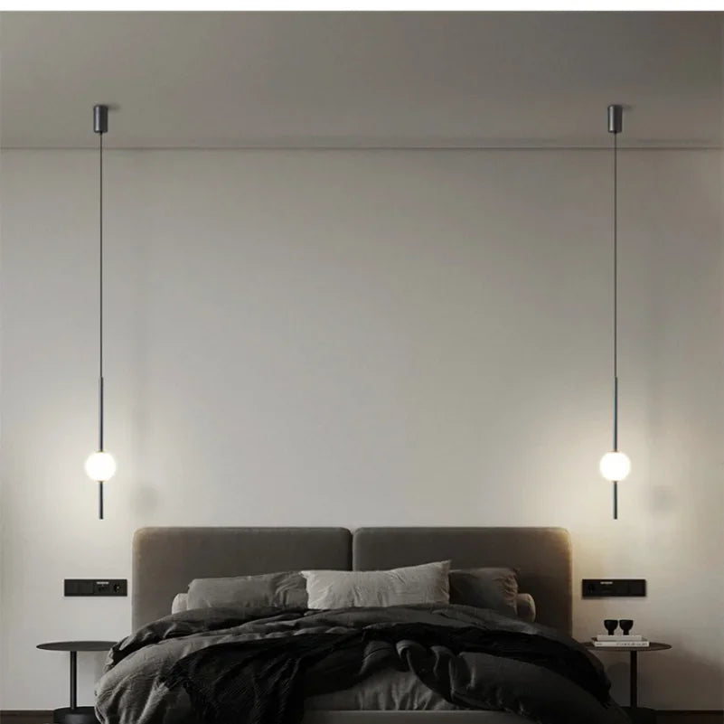 Nordic Acrylic Globe Pendant Light in Black or Gold