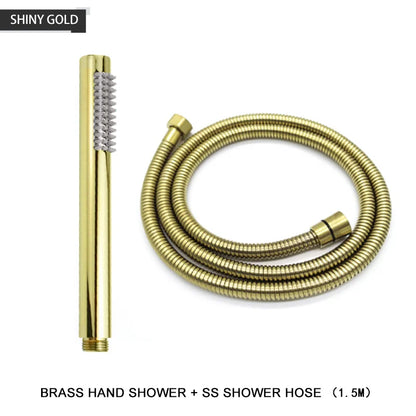 DecorBites™ Brass Handheld Shower Head in Brushed Golden Finish