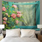 Decobites Rose Garden Tapestry Retro Oil Painting Wall Cloth for Bedroom Decor