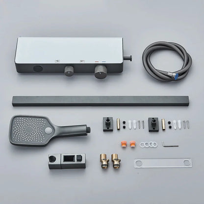 DecorBites™ Grey Digital Shower Faucet Set 2-Way Mixer System for Bathroom with Hand Sprayer