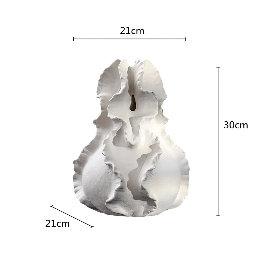 DecorBites™ Ceramic Wavy Flower Vase - Home Decoration and Storage Organization