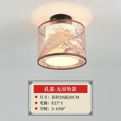 Lámpara de techo tipo araña china DecorBites™ Lotus, sencilla, para pasillo, con iluminación LED.