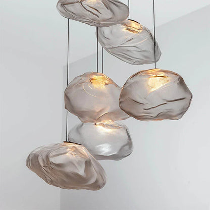 DecorBites™ Glass Cloud Chandelier LED Pendant Lamp for Villa Staircase & Hotel
