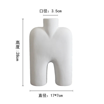 Jarrón geométrico de cerámica DecorBites™ | Adornos irregulares | Accesorios de decoración para el hogar