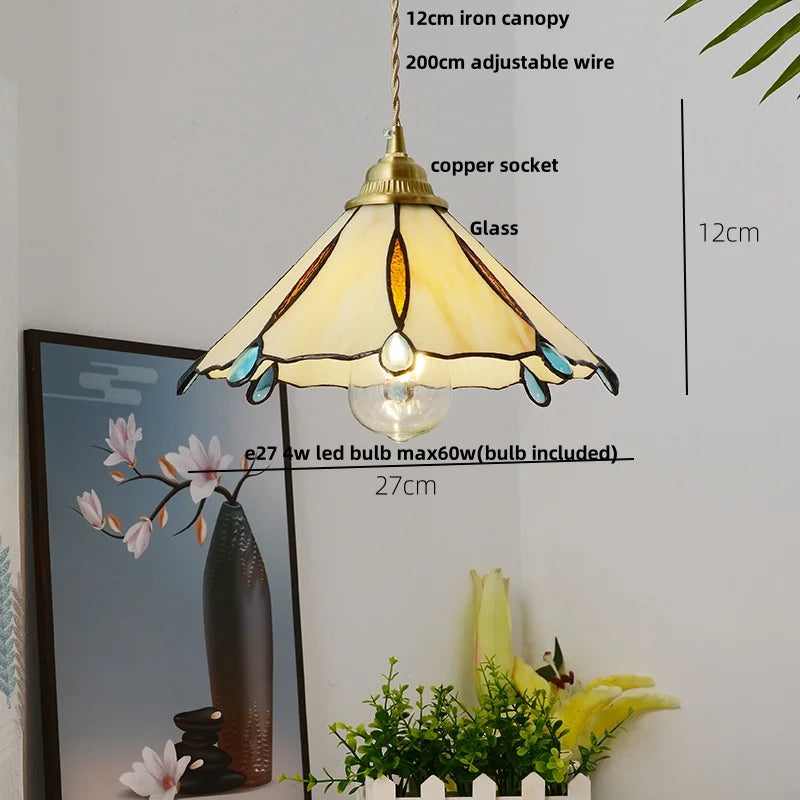 DecorBites™ Blue Glass LED Pendant Lamp - Nordic Modern Hanging Light