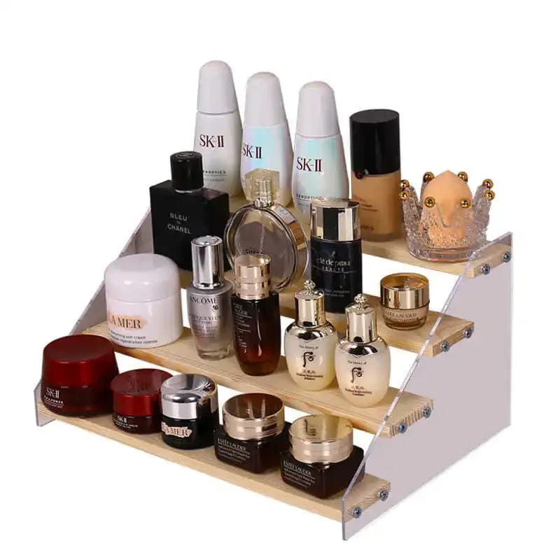 حامل عرض منظم مستحضرات التجميل الأكريليكي DecorBites™ - حامل مستحضرات تجميل شفاف مكون من 5 طبقات