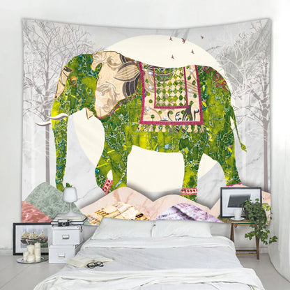 DecorBites™ Elephant Tarot Psychedelic Tapestry for Home Decor and Yoga Room Zen Vibes