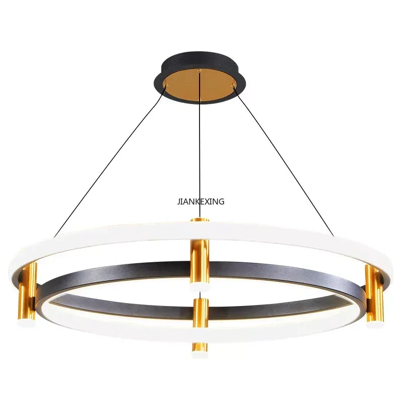 DecorBites™ Black Ring LED Pendant Chandelier for Table Dining Living Kitchen Island Lighting
