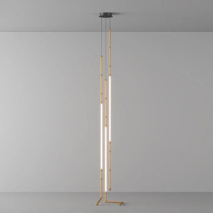 مصباح معلق LED بتصميم آرت ديكو ذهبي أسود من DecorBites™ لغرفة الطعام