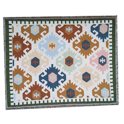 بطانية أريكة ونسيج قطني هندسي محبوك من DecorBites™