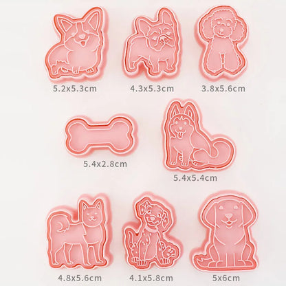 Set de cortadores de galletas DecorBites™ con forma de perro en 3D, molde para galletas, herramientas de decoración, prensa para galletas con forma de perro (DIY).