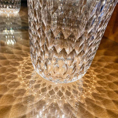 Lámpara de mesa DecorBites™ Diamond Crystal: Carga magnética, control táctil, luz nocturna LED