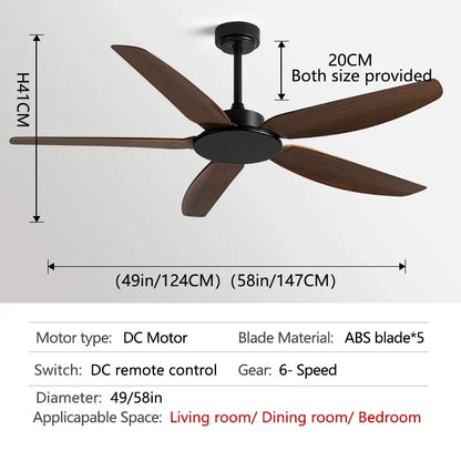DecorBites™ 58-Inch Black Ceiling Fan with Remote Control for Commercial Use