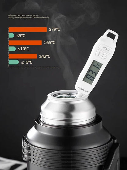 Hervidor térmico DecorBites™ de 2000 ml con revestimiento de vidrio y asa plegable