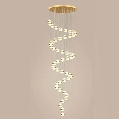 DecorBites™ Gold Acrylic Chandelier - Modern Staircase LED Lighting