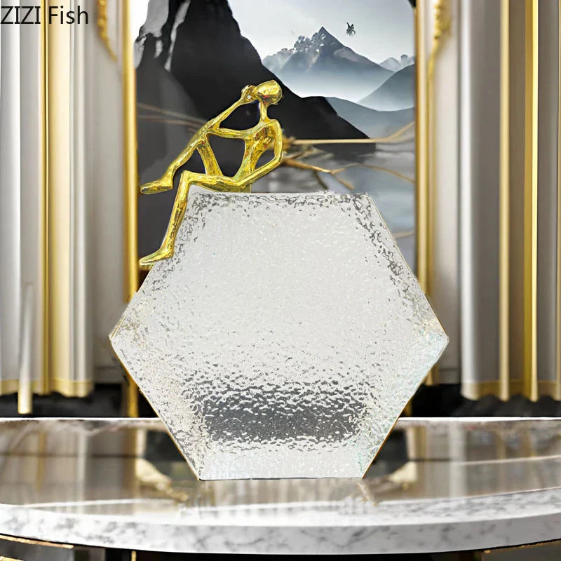 DecorBites™ Golden Figures Sculpture: Modern Desk Ornament for Room Aesthetics