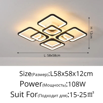 DecorBites™ Dimmable LED Chandelier for Bedroom Living Room Study, Modern Acrylic Lighting Fixture