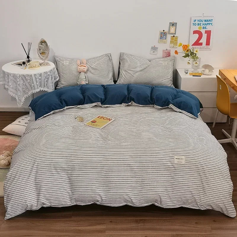 Decorbites™ Japanisches Gittermuster-Bettwäsche-Set für alle Jahreszeiten, Queen/King-Größe Steppdecke