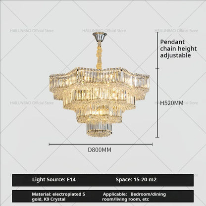Lámpara de araña de cristal DecorBites™: Estilo europeo para salas de estar, comedores y estudios.