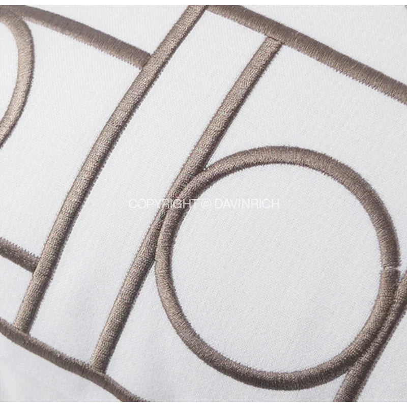 Fundas de cojín DecorBites™ Noble con bordado geométrico para sofá de sala de estar