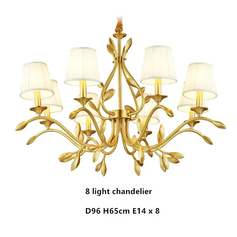 Gold Copper Fabric Chandelier