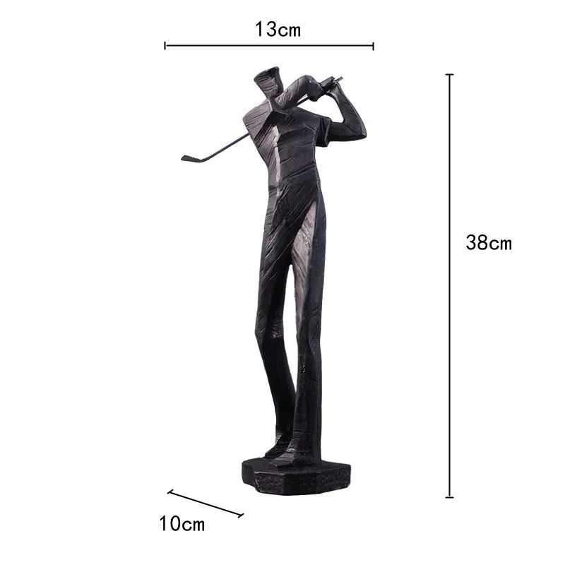 DecorBites™ Golf Player Sculpture Abstract Human Body Figure Statue Resin Decor Figurine