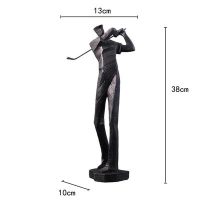 DecorBites™ Golf Player Sculpture Abstract Human Body Figure Statue Resin Decor Figurine
