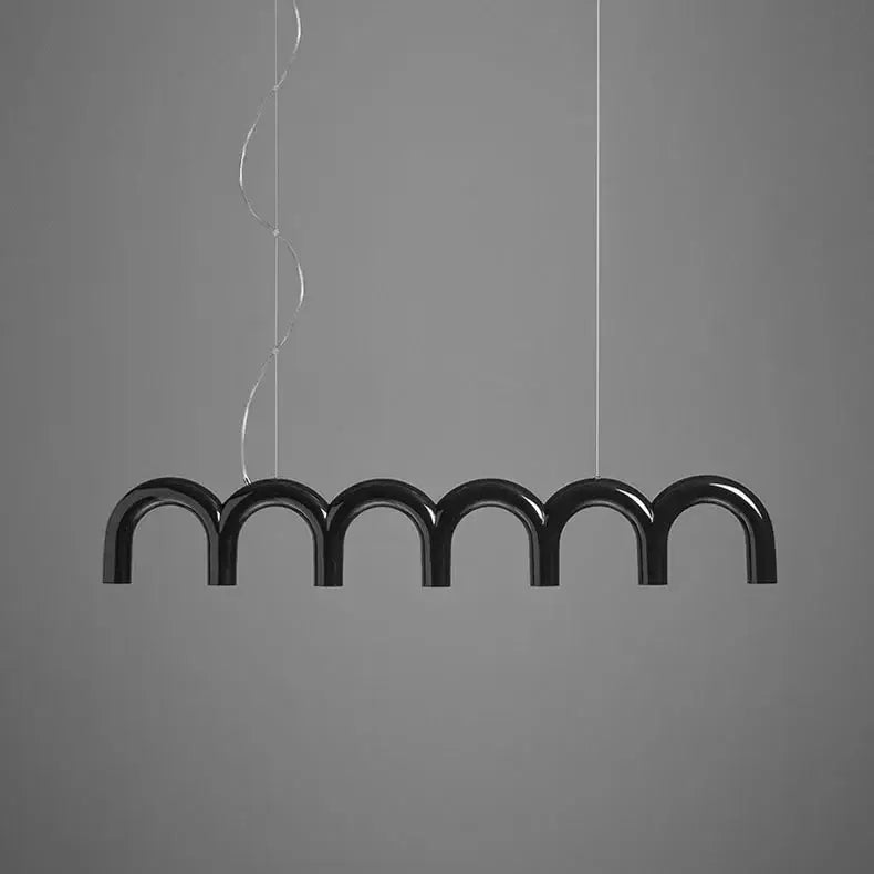 DecorBites™ Modern LED Arch Chandelier in Black/White/Orange/Blue