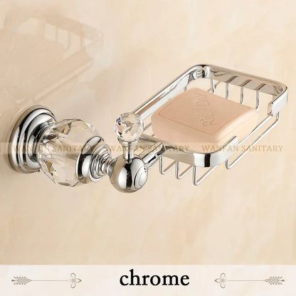 Juego de accesorios de baño DecorBites™ Crystal Brass Gold