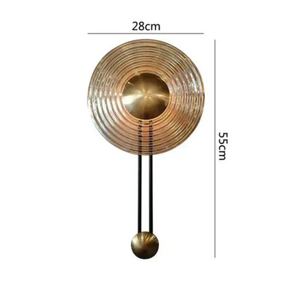 DecorBites™ LED Glass Wall Lamp Stripe Design Round Light Fixture Gold Lumina