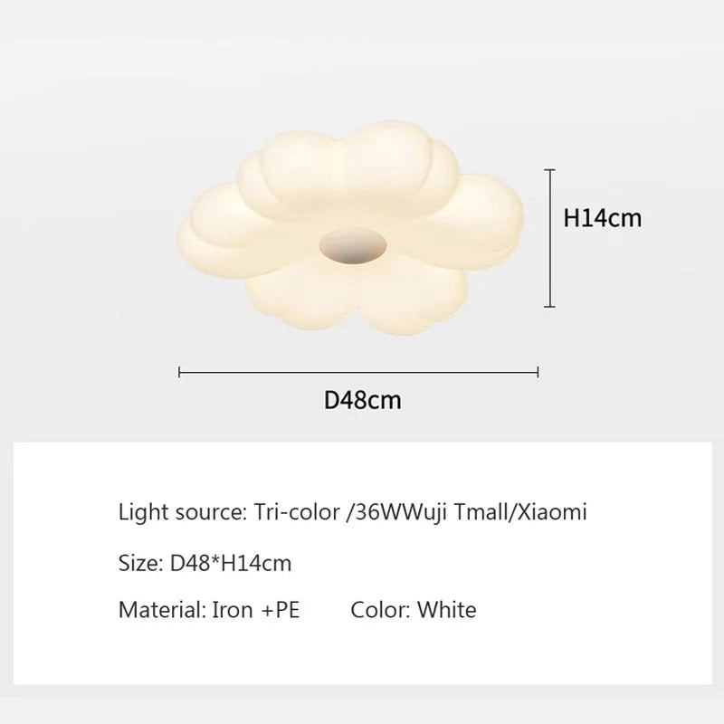 DecorBites™ Cloud LED Ceiling Light in Minimalist White Iron Design for Home Decor