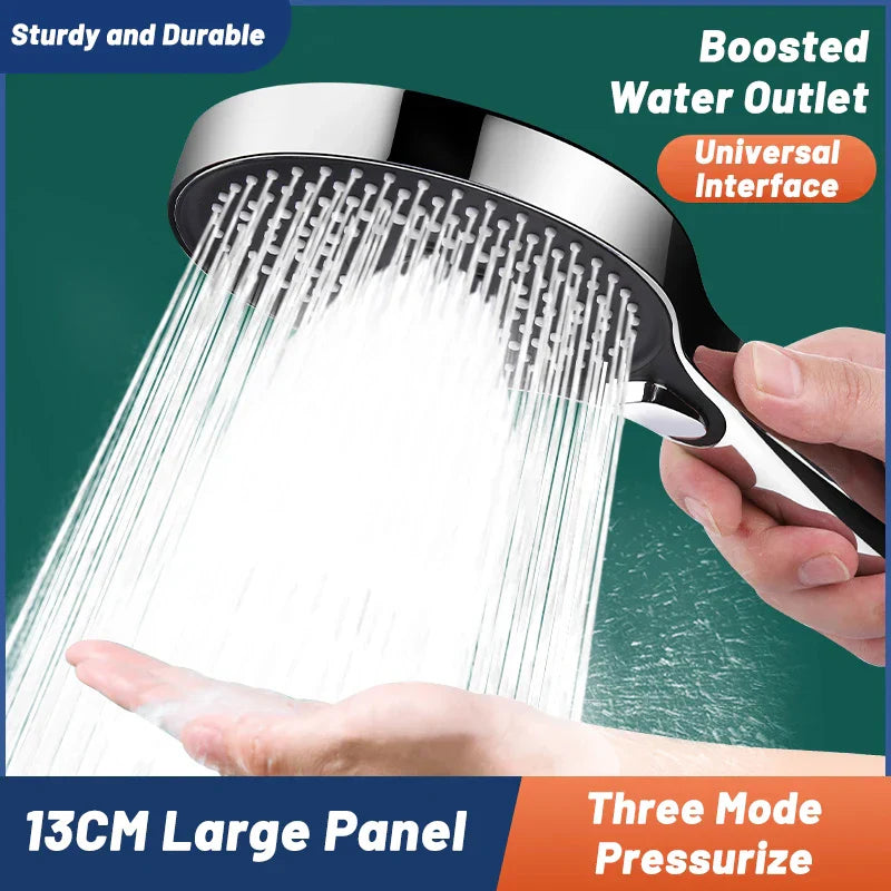 DecorBites™ Circular High Pressure Shower Head, Three Modes, Adjustable Water Outlet