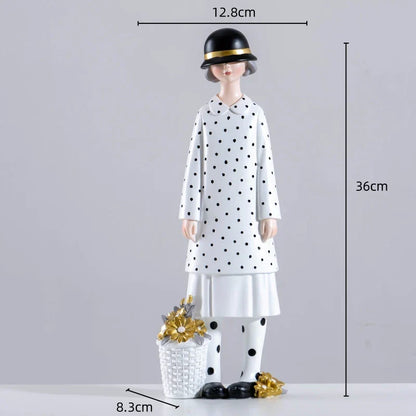 DecorBites™ Cartoon Girls Resin Figure Sculpture for Home Decor