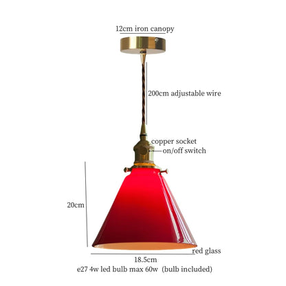DecorBites™ Green Glass LED Pendant Lamp for Living & Dining Room Decor