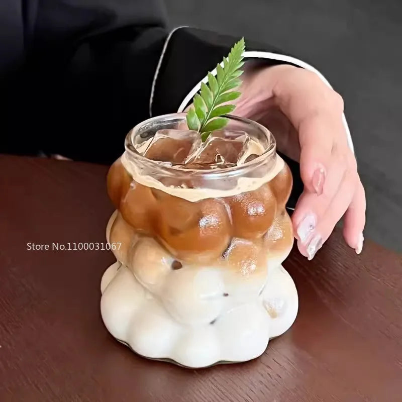 DecorBites™ Heat-Resistant Grape Glass Cup Set: Transparent Drinking Cups for Coffee, Tea, Juice & Beer