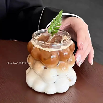 DecorBites™ Heat-Resistant Grape Glass Cup Set: Transparent Drinking Cups for Coffee, Tea, Juice & Beer