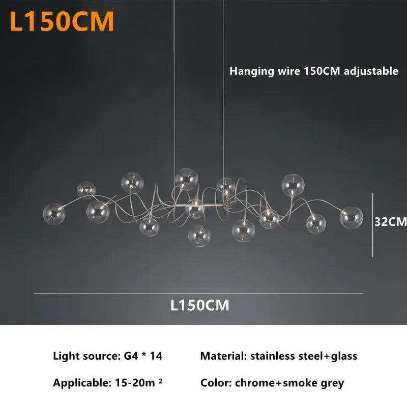 DecorBites™ LED Glass Pendant Chandelier for Living Room Dining Bedroom Cafe