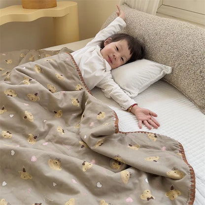 DecorBites™ Kids Cartoon Printed Cooling Summer Blanket - Soft Lightweight Comforter