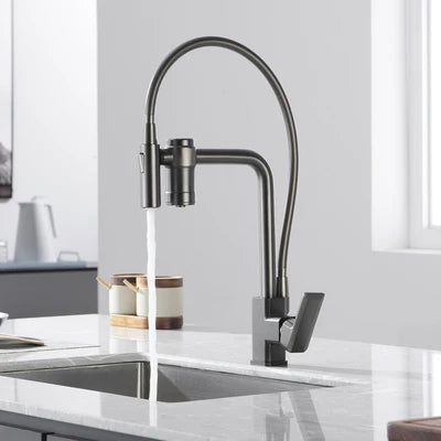 Decorbites™ Gewehrgrau gefilterter Wasser-Küchenarmatur mit herausziehbarem Sprühkopf