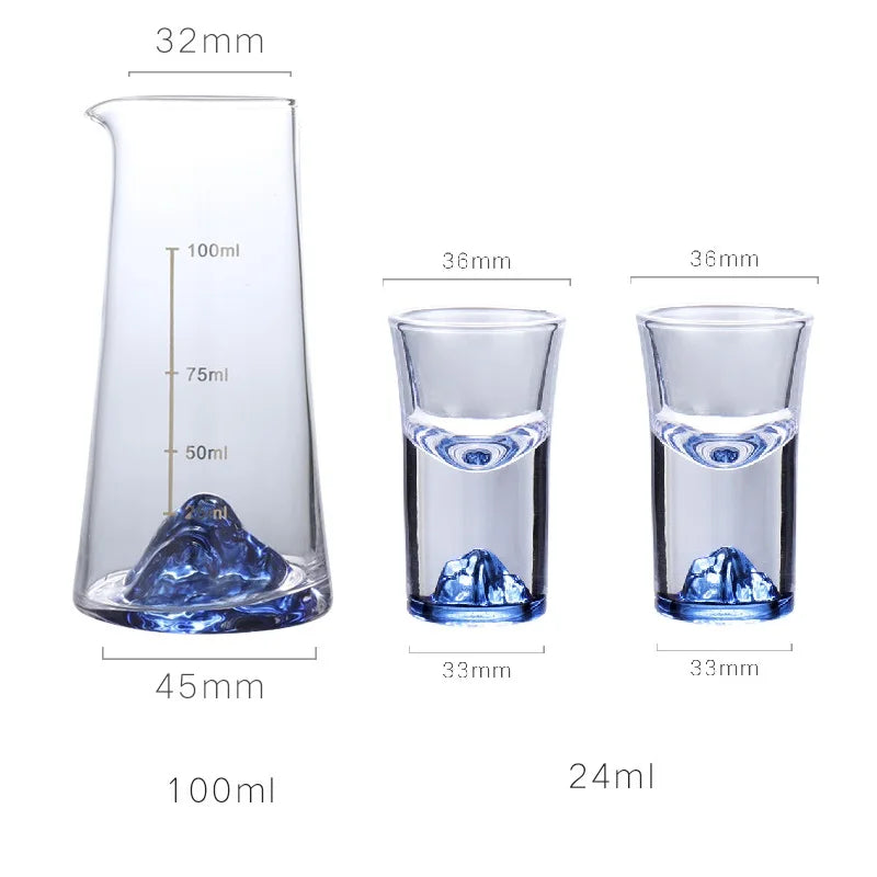 DecorBites™ Blue Sake Glass Ice Jug Wine Bottle Wine Dispenser Beer Cooler