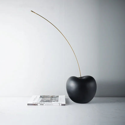 DecorBites™ Black Cherry Resin Sculpture Abstract Fruit Home Decor Figurine