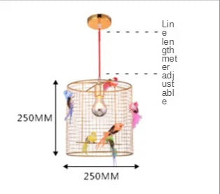 Lámpara colgante de jaula de pájaro Decorbites™ de oro para sala de estar, dormitorio y hogar en estilo nórdico loft
