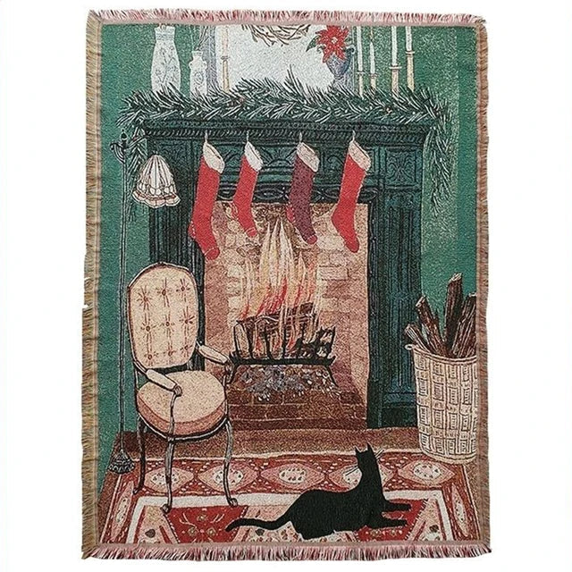 DecorBites™ Christmas Tree Knitted Throw Blanket