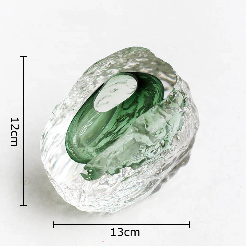 DecorBites™ Glass Vase for Flowers | Elegant Wrinkle Design | Room Decor & Floral Arrangement