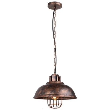 Vintage Black Metal Dome Pendant Light