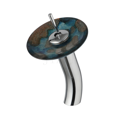 DecorBites™ Glass Rocker Handle Basin Faucet, Waterfall Mixer Taps, Chrome Finish